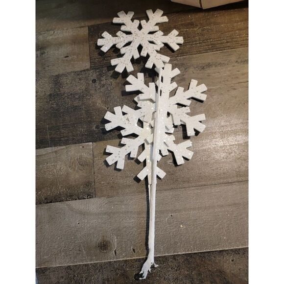 Snowflake glitter branch xmas decor AS IS - Picture 4 of 5